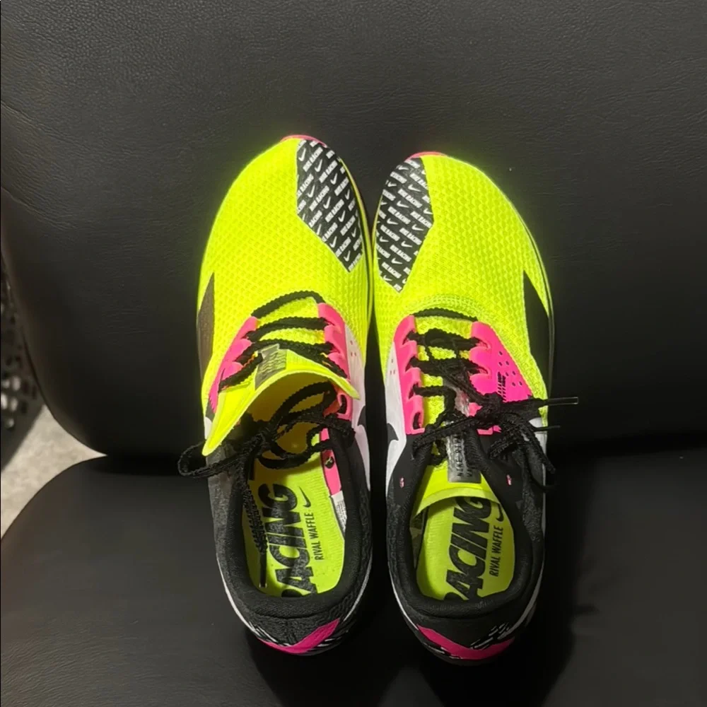Nike Bright Yellow and Pink Athletic Shoes‎